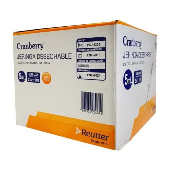 JERINGA DE 5 CC CAJA DE 100 UNIDADES