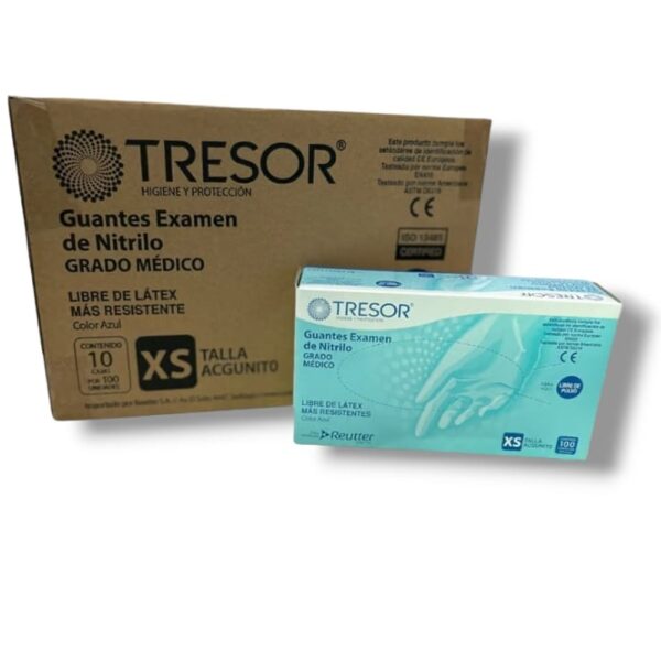 PROMO CAJA DE GUANTES 10 UNIDADES NITRILO SIN POLVO TRESOR